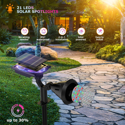 Rynx | Xtgtp Solar Spotlights, Color Changing, 180° Adjustable, Ip67 Waterproof, 4 Pack For Garden & Pool
