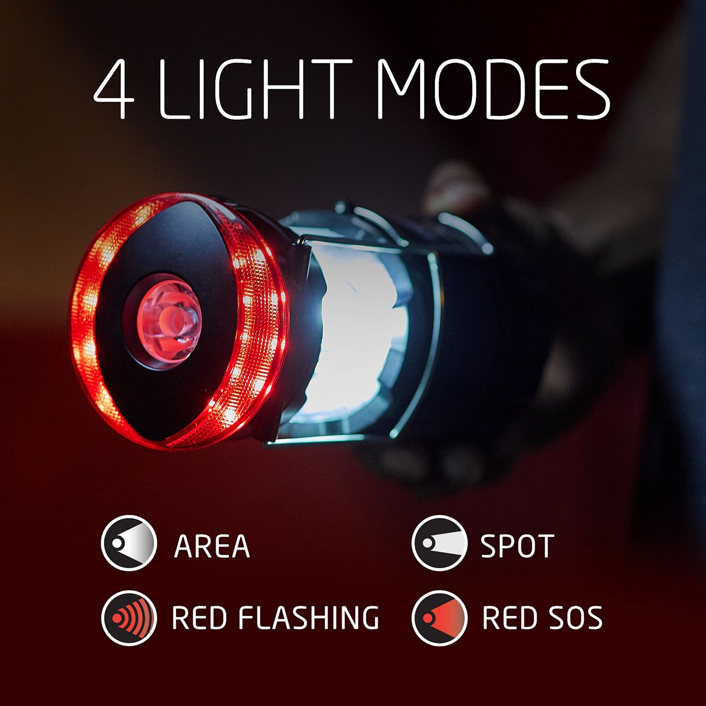 Rynx | Eveready Led Camping Lanterns 4-pack, rechargeable foldable flashlights for outdoor use, black