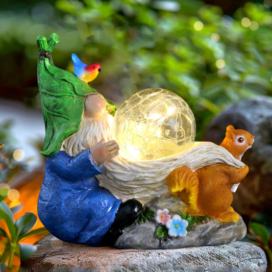 Rynx | Snowrabbit Garden Sculptures Outdoor Decor, Sunbather Statue For Outdoors - Resin Gnome Blue Garden Art Gifts For Mom, Grandma