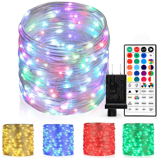 Rynx | Outdoor Light Strings, 80 Ft Taunet Lights 240 LEDs Color Changing Lights with Remote Control, Waterproof Plug-In Outdoor Fairy Lights Twinkle Lights for Weddings, Patios, Gardens, Christmas Decor, 16 Colors