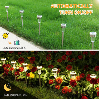 Rynx | Twinsluxes 16 Pack Solar Path Lights - Waterproof LED Double Lights For Garden & Walkway