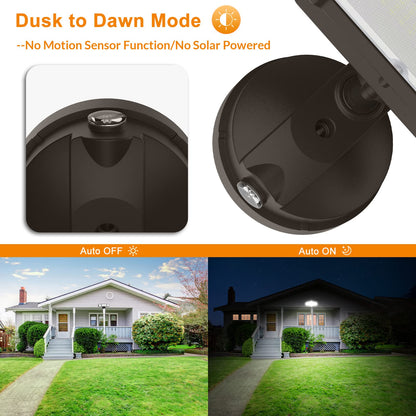 Rynx | Lepower 3500Lm Dusk To Dawn Led Security Light, 35W 3 Head Waterproof Floodlight, Brown