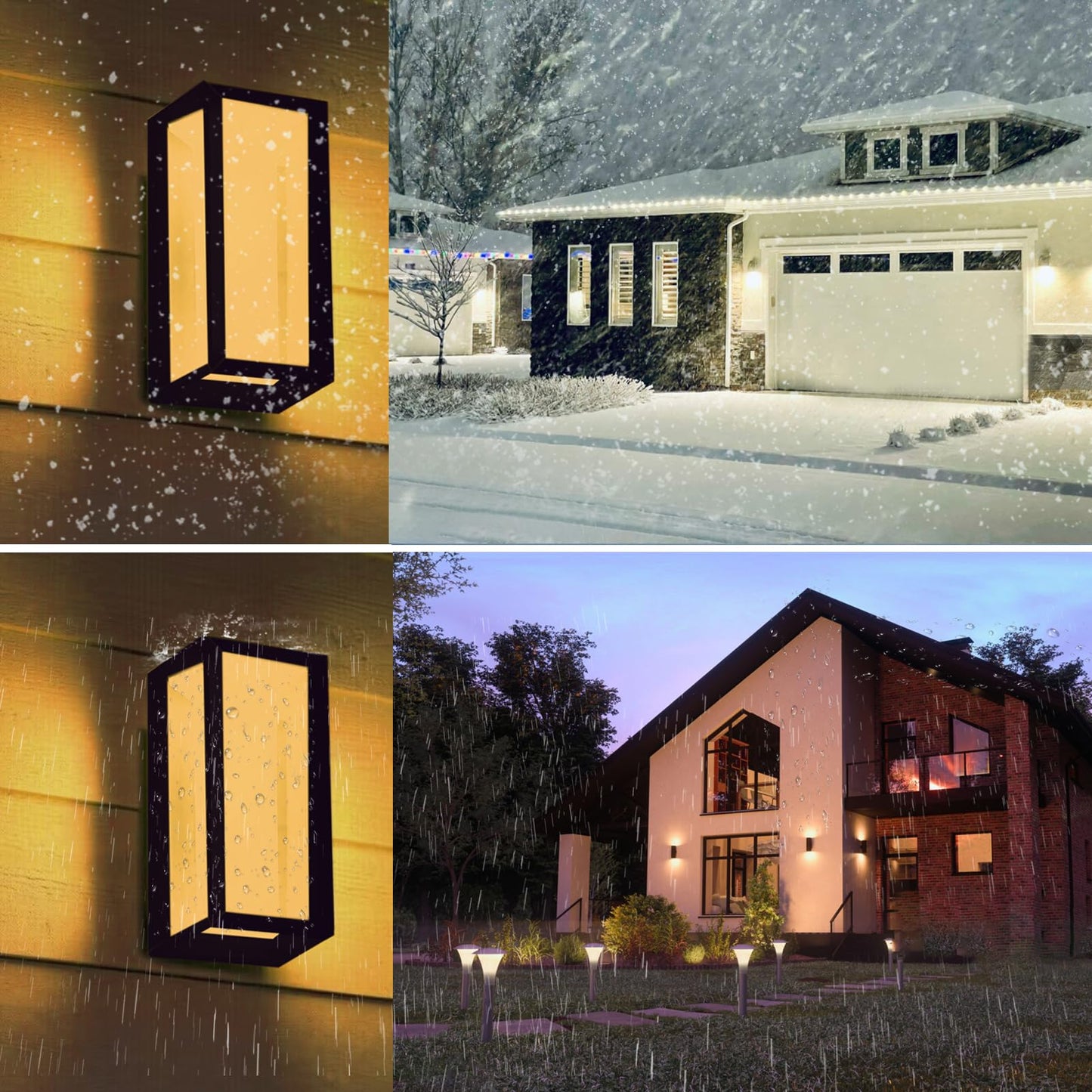 Rynx | Rosykite 18W Led Outdoor Wall Lamps 2-Pack, Waterproof Adjustable White, Modern Rectangle-Cct Fixtures