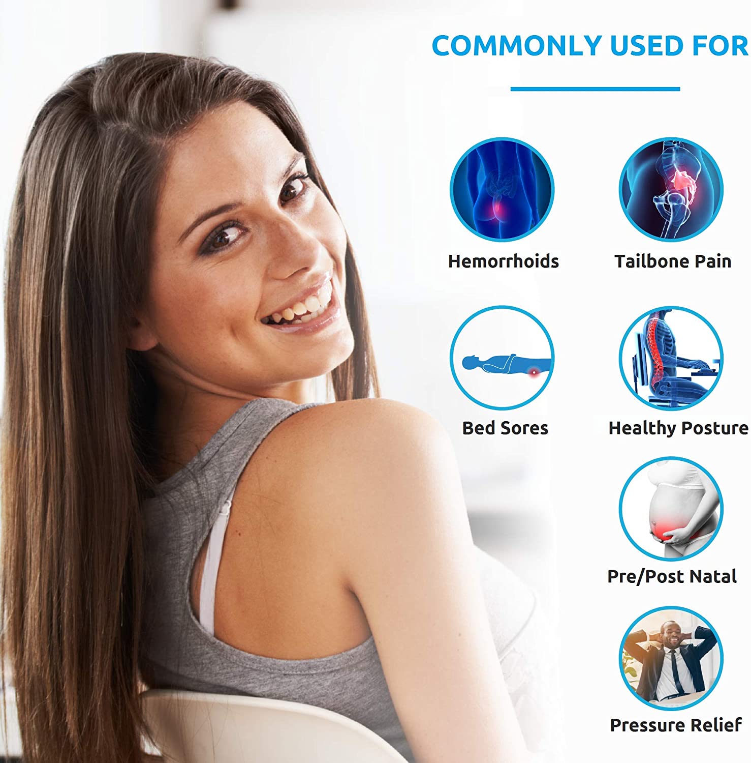 RYNX | Donut Pillow | Relief for Hemorrhoids, Coccyx, Ulcers, and Tailbone Pain