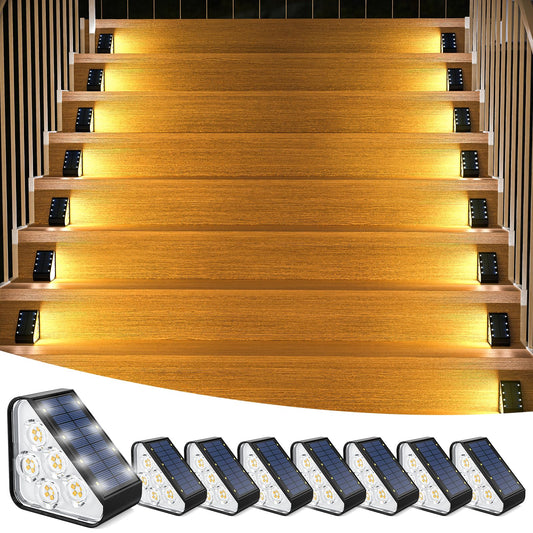 Rynx | Wenaty 33 LED step lights for outdoor, 8-pack outdoor step lights triangular step lights, waterproof deck lights for