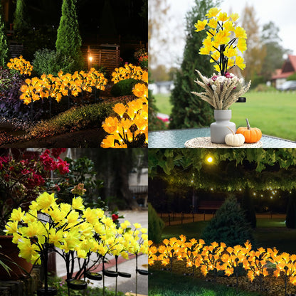 Rynx | Maggift Sunlight Outdoor Garden, 4 Pack Waterproof Led Lily Flowers, Yellow Landscape Lights