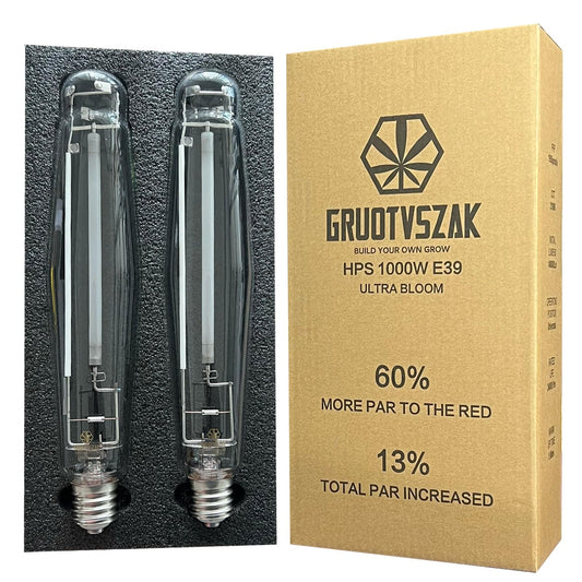 Rynx | Gruotvszak Hps 1000 Watt Growth Light Bulb E39 60% Increases In Red Spectrum 1950?mol 136000Lm Ultra Bloom Flowering High Pressure Sodium 2-Pack