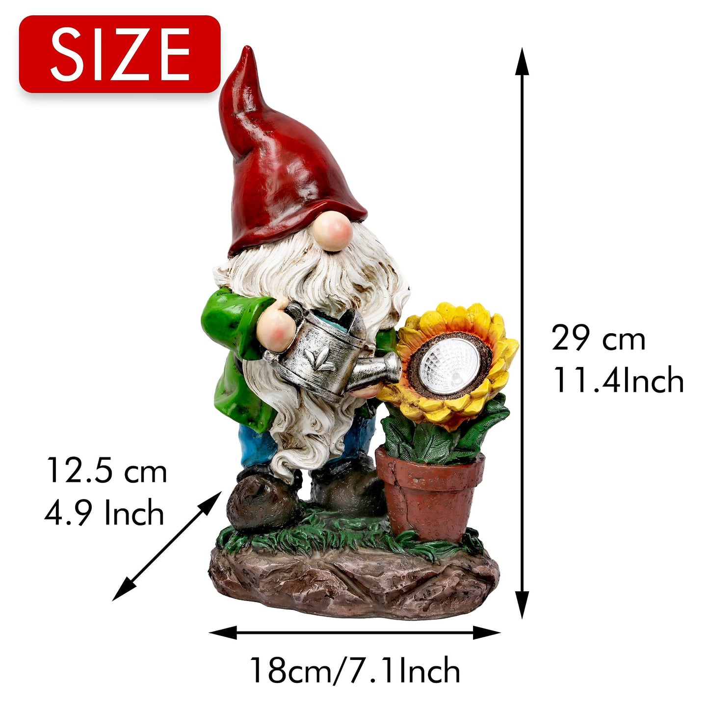 Rynx | Teresa'S Collections Sunflower Garden Gnomes With Solar Light - Cute Resin Garden Decorations