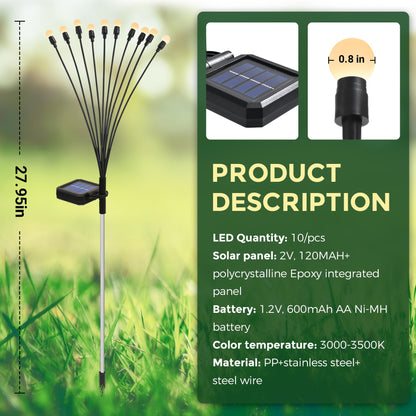 Rynx | Patiopia 80 Led Solar Garden Lights - Warm White Glowing Outdoor Decor, 8 Pack Waterproof