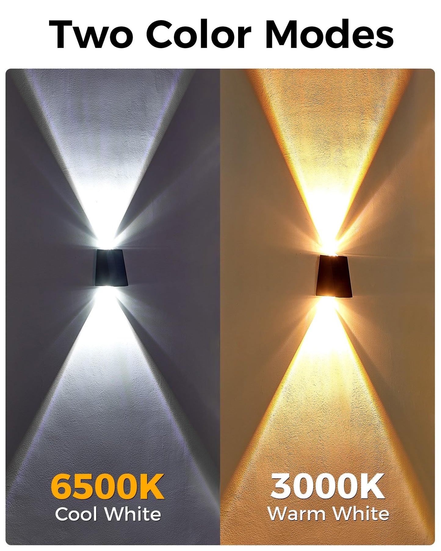 Rynx | Luhlee Solar Outdoor Wall Lamps, Ip65 Waterproof Wall Lamps, Double Color, 2 Pack For Garden & Terrace