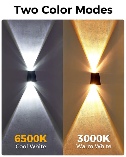 Rynx | Luhlee Solar Outdoor Wall Lamps, Ip65 Waterproof Wall Lamps, Double Color, 2 Pack For Garden & Terrace