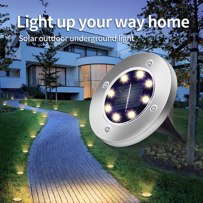 Rynx | Aogist 12-Pack Solar Lights For Outdoors, 8 Led Waterproof Outdoor Disk Lights For Garden Pathway