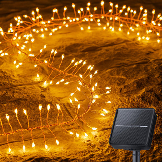Rynx | Minetom Sunlight Outdoor, 19.6Ft 240 Led String Lights For Outdoor Use, 8 Modes Bright Bomb Sun Fever Lights For Balcony Terrace Wood Christmas Party Wedding Decor (Warm White)