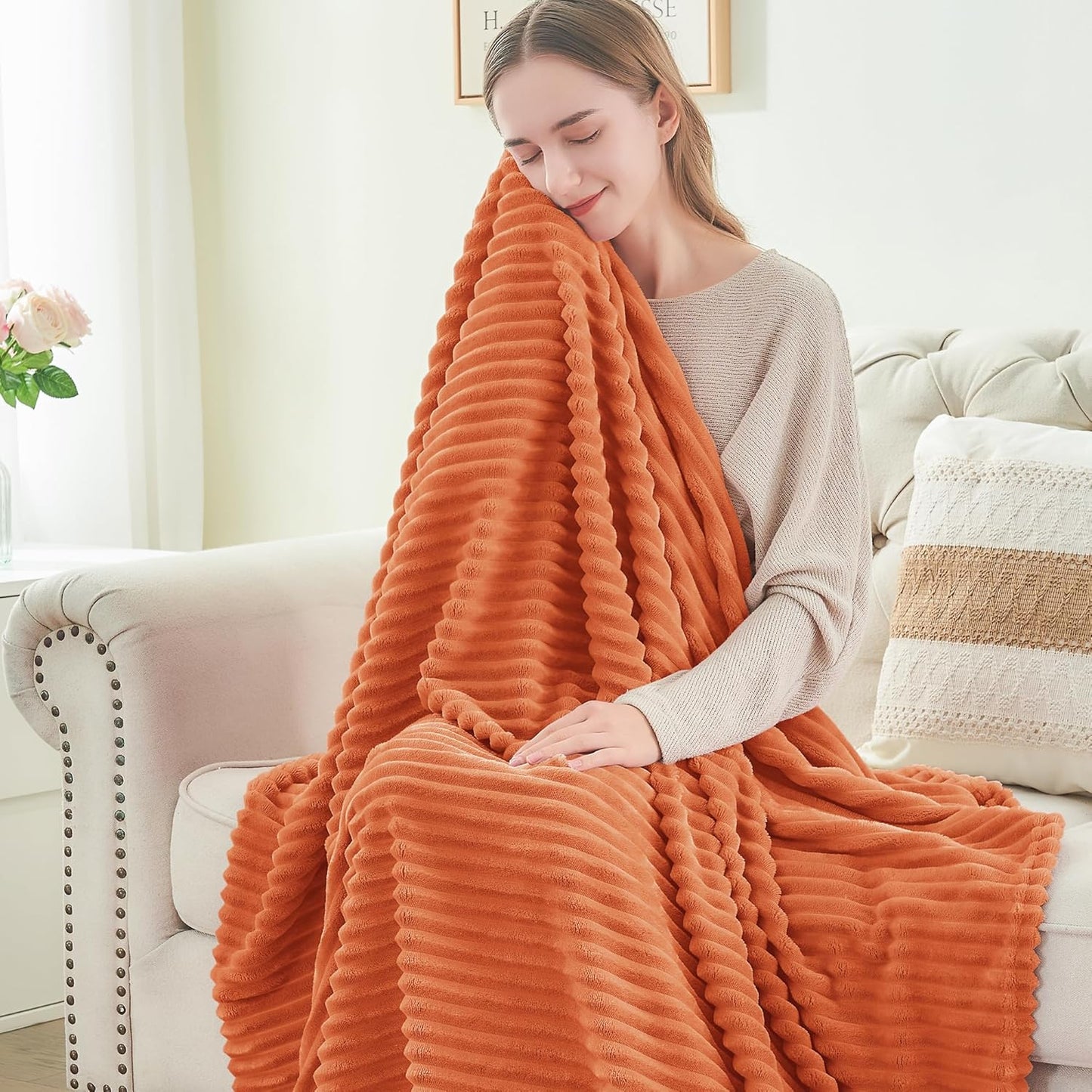 Rynx | MHome Flannel Throw Blanket – Ultra-soft 100% Polyester Cozy Fleece