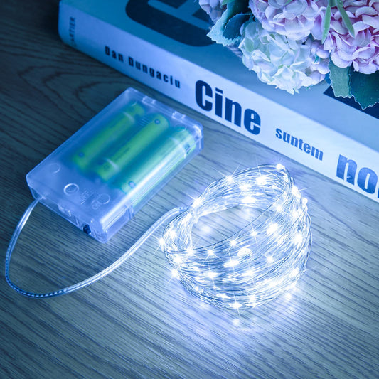 Rynx | Minetom Fairy Lights Battery Powered, 4 Pack 10M 100 Leds Mini Battery Powered Light Sources, Waterproof Twinkle Lights Mason Jar Lights For Indoor Home Wedding Christmas Decoration, Pure White