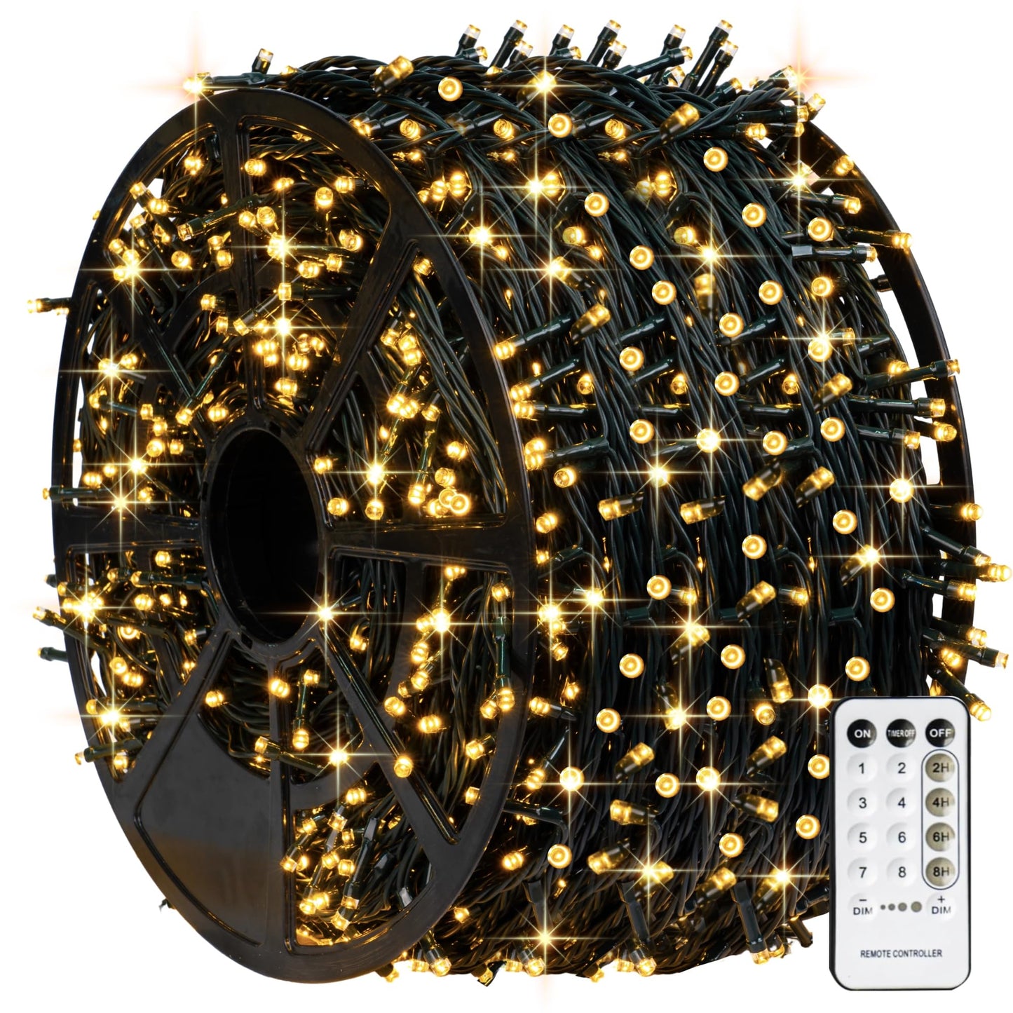 Rynx | Tw Shine 1000 Led Christmas Lights, 328Ft Warm White Light String With Remote Control, 8 Modes