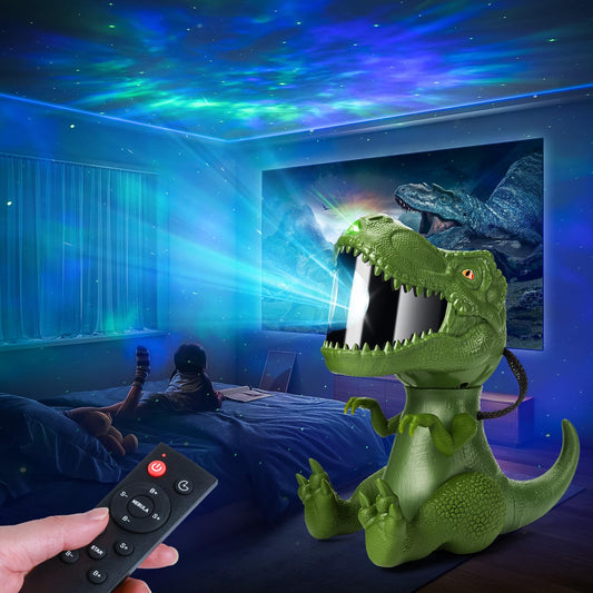 Rynx | Dinosaur Star Projector Night Light: Galaxy Projector Light for Children's Room Ceiling Decor Christmas Gift (Green)