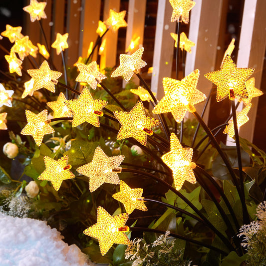 Rynx | Brightown Star Christmas Path Light - 4-Pack 48 LED Solar Garden Light, Waterproof, Warm White