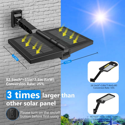Rynx | Papasbox Sollys Outdoor - Motion Sensor Led Floodlight, Waterproof, Remote Control, 3 Modes