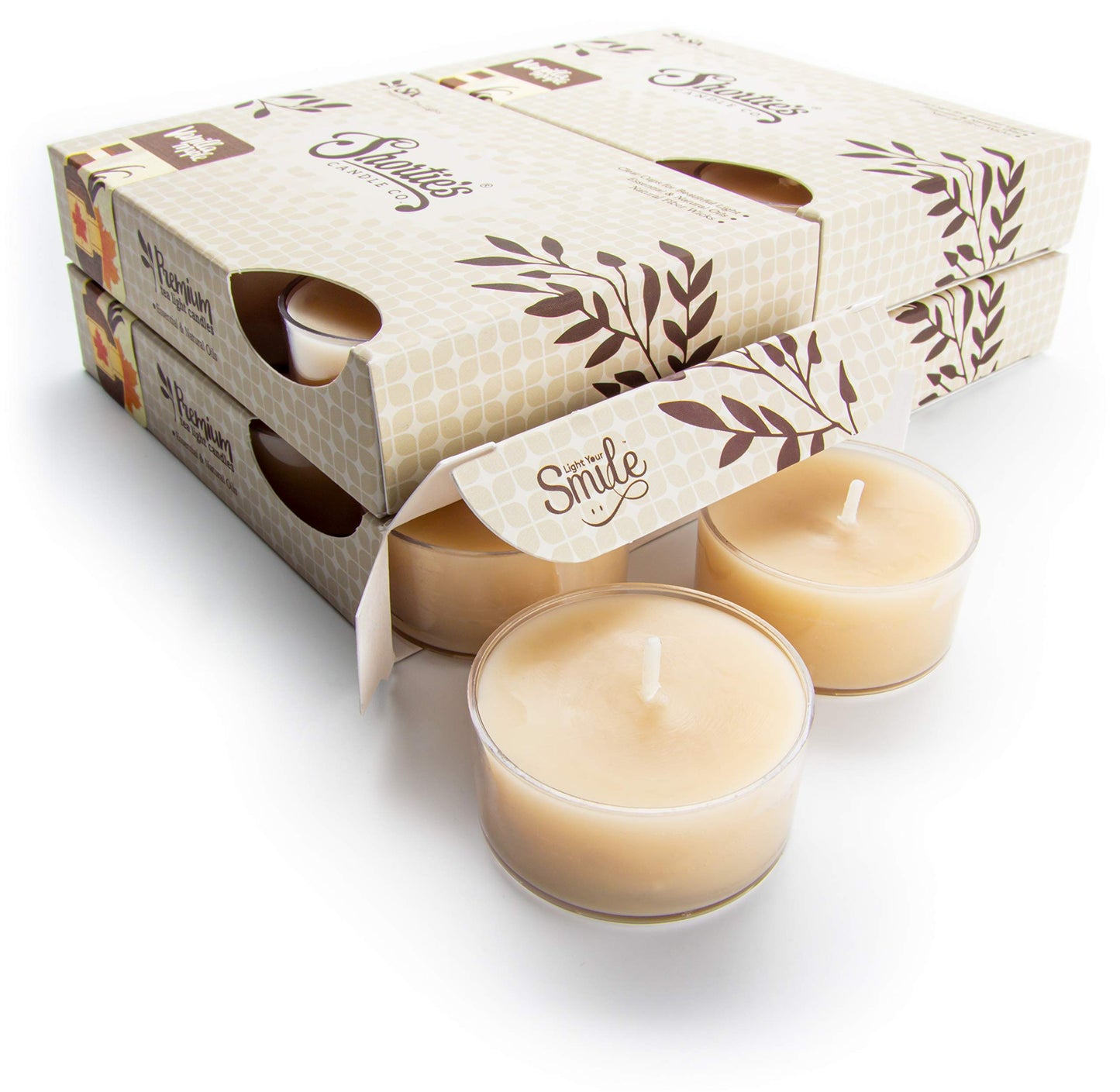 Rynx | Vanilla Maple Premium Tealight Candles Bulk Pack - Highly Scented With Essential Oils - 24 Beige Tealights - Beautiful Lighting - Made In USA - Bakery & Food Collection
