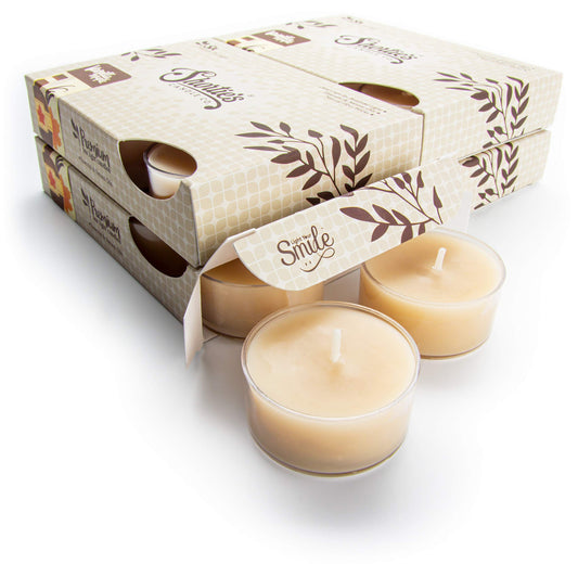 Rynx | Vanilla Maple Premium Tealight Candles Bulk Pack - Highly Scented With Essential Oils - 24 Beige Tealights - Beautiful Lighting - Made In USA - Bakery & Food Collection