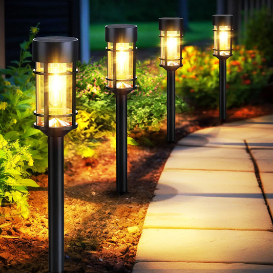 Rynx | Mancra 8-pack solar path lights - waterproof LED garden lights for garden and driveway, 3000K