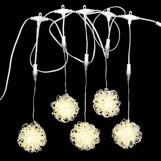 Rynx | Vickerman 8' Warm White Micro Icicle 4" Glitter Grape Vine Christmas Light Set