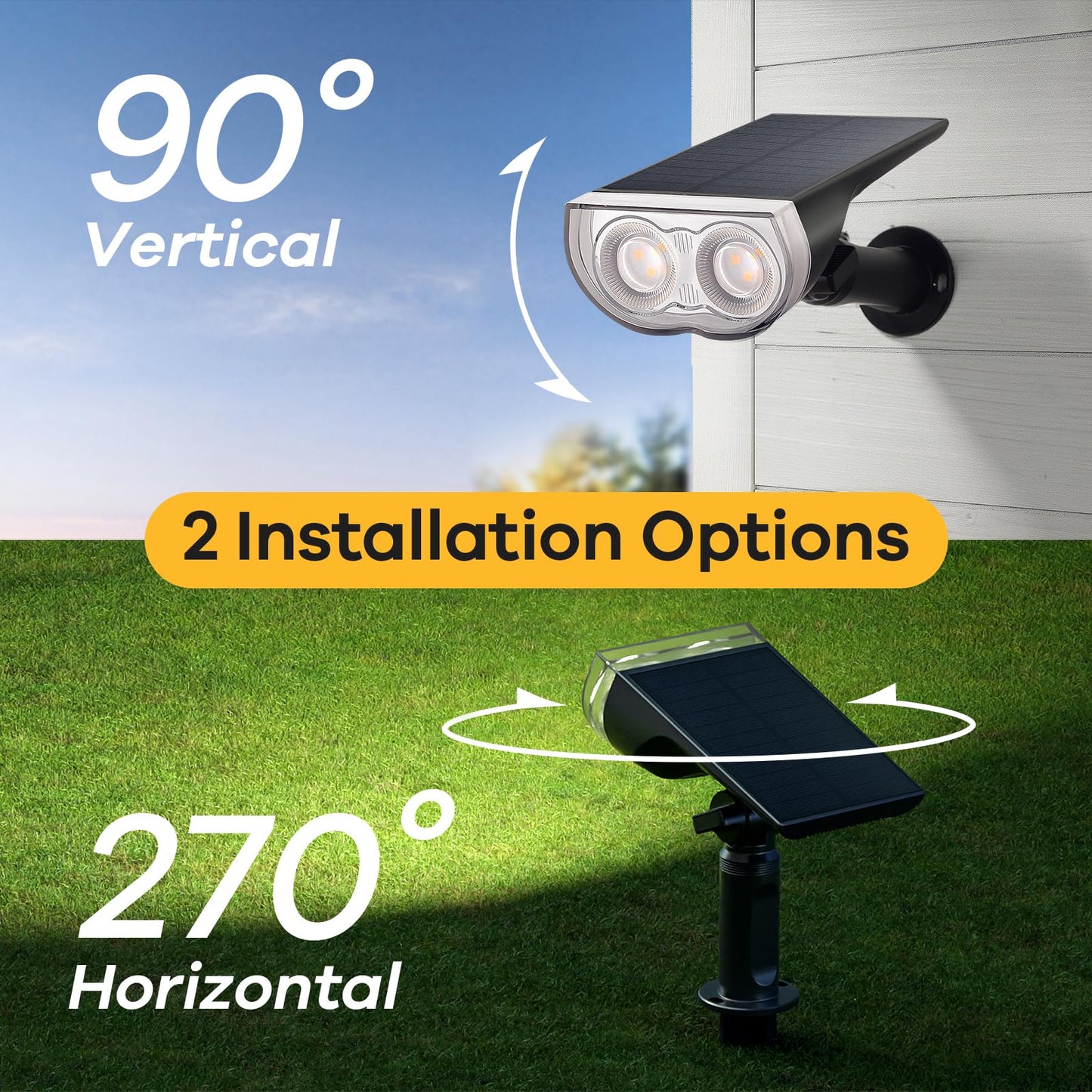 Rynx | Consciot 2-in-1 Solar Spotlights, Ip67 Waterproof, 6 Pack Warm White Garden Lighting