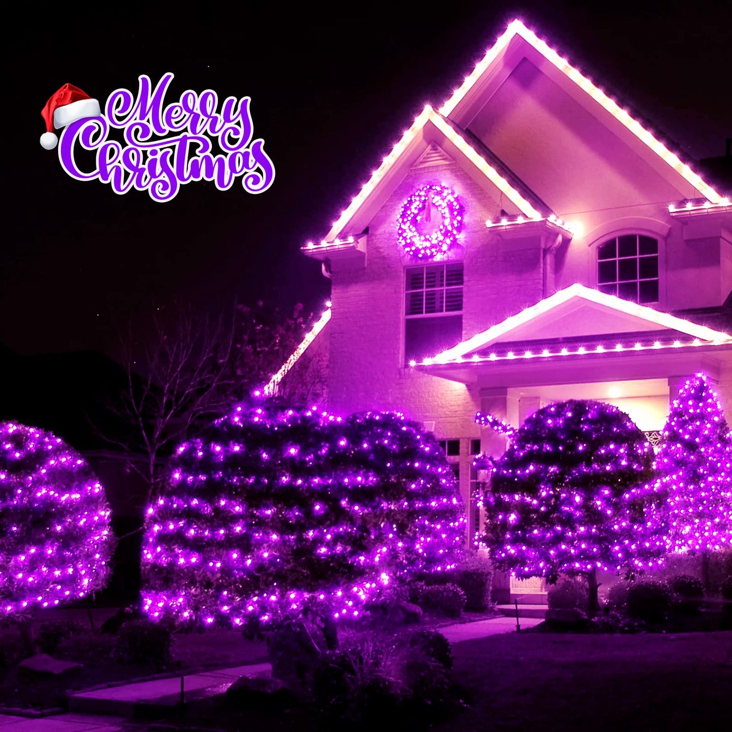Rynx | Jmexsuss 2 Pack Purple Solar Christmas Lights, 200 Led Copper Wire Fairy Lights, 8 Modes