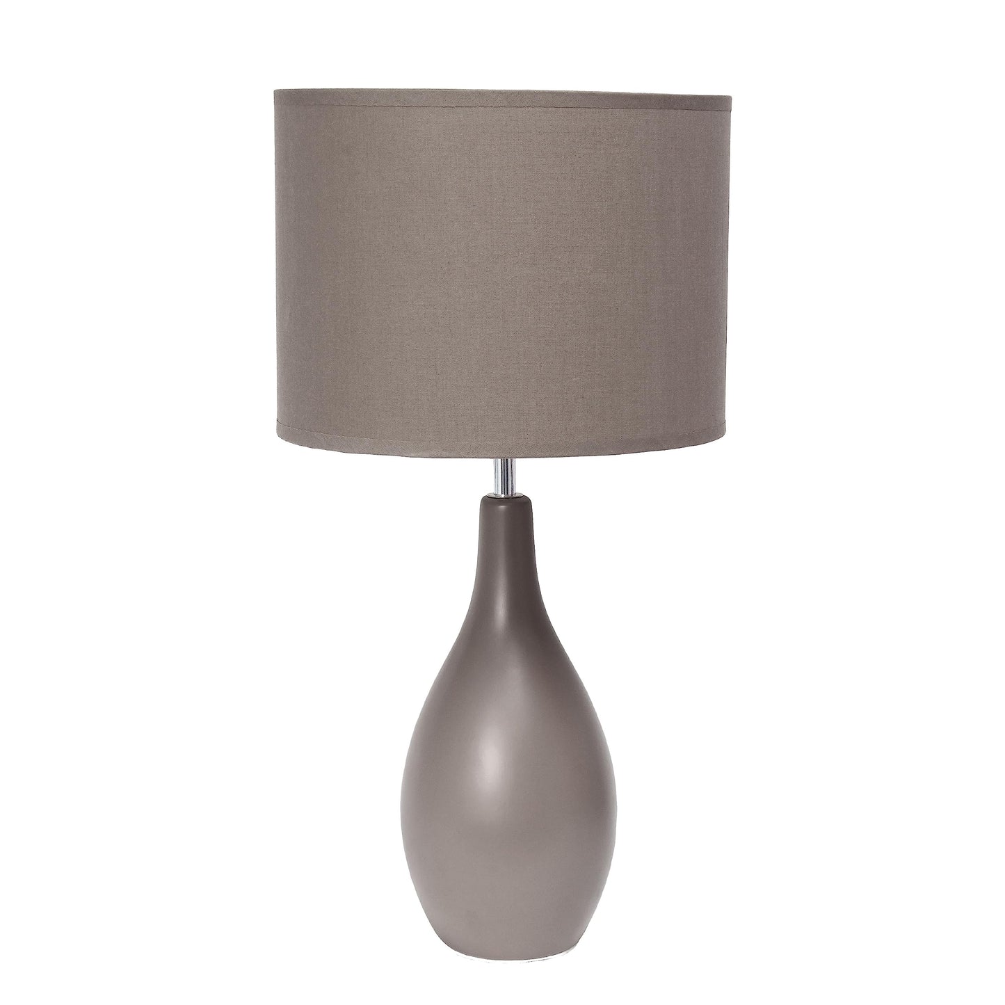 Rynx | Simple Design Lt1152-Gry Traditional Oblong Ceramic Table Lamp For Living Room, Bedroom, Office, Entrance, Reading Nook, Gray