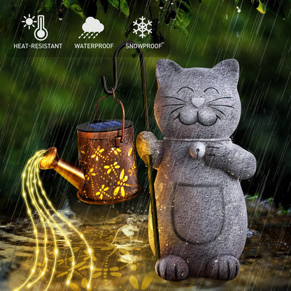 Rynx | Hinshark Solgarden Cat Statue With Kettle Light - Perfect Valentine's Day & Birthday Gifts For Cat Lovers