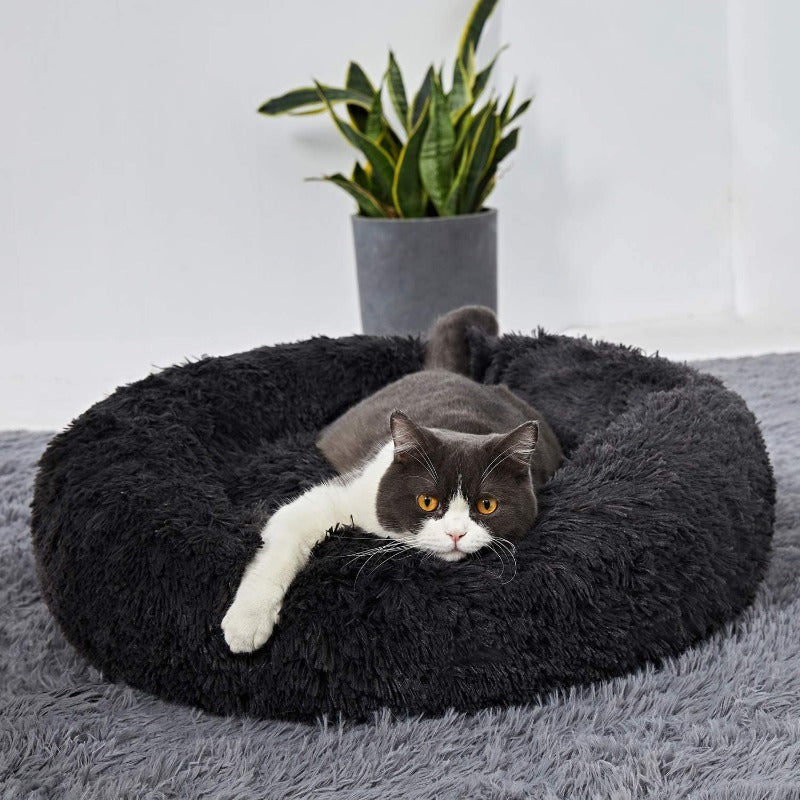 Rynx | PawNest Calming Donut Cat Bed | Round Plush Nest | Stress-Reducing & Cozy | Perfect for Cats & Small Dogs