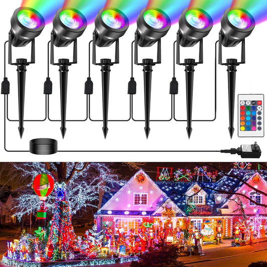 Rynx | Crepow Rgbw Color Changing Landscape Light With Remote Control, 12V Low Voltage, 6-In-1 For Garden, Farm