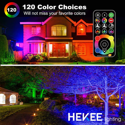 Rynx | Hekee 50W Rgb Led Flood Light, 5000 Lumen, Ip66 Waterproof, 2 Pack, Diy Strobe