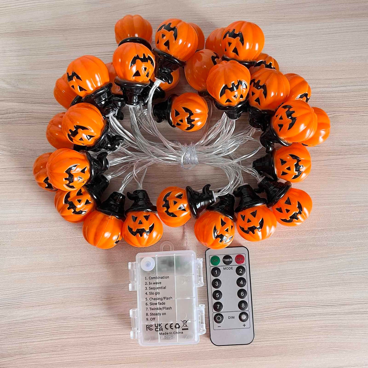 Rynx | Janchs 16Ft 30 Led Waterproof Pumpkin Light, Battery-Operated For Halloween Indoor/Outdoor Decor