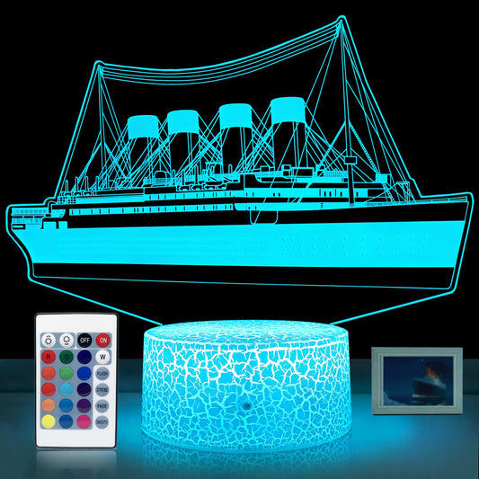 Rynx | Yaomylt Titanic Night Light For Kids Led Light For Bedroom With Remote Control & Touch Control 16 Colors That Change Bedside Decor Ship Mo