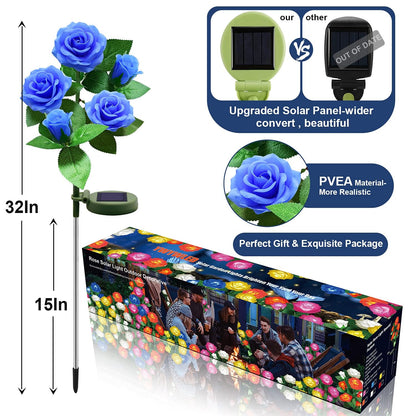 Rynx | Ywywled Sunflower Lights - 20 Blue Led Waterproof Garden Stake Lights, 4 Pack
