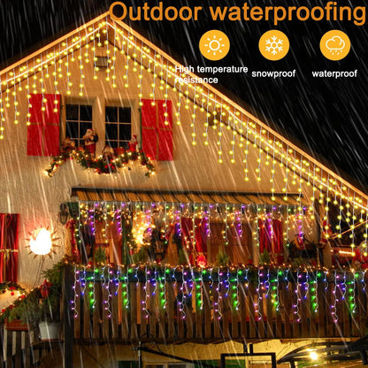 Rynx | Soshot 49Ft Christmas Light String - 640 Led, 8 Modes, Remote Control, Waterproof, Warm White to Multicolor