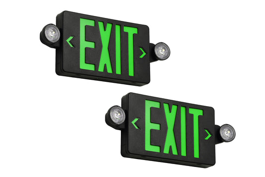 Rynx | Gzruiyang Black House Exit Sign With Emergency Light Green, Led Emergency Exit Light With Battery Backup, Ul 924 Certified, A