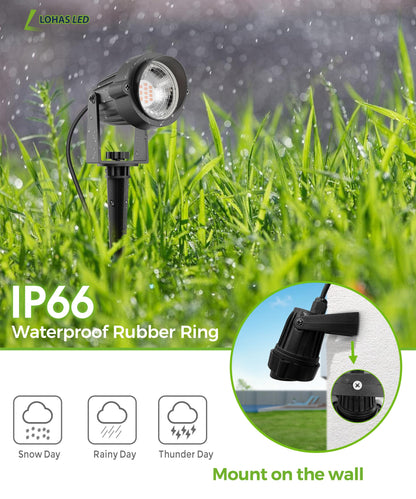 Rynx | L Lohas LED 5W Landscape Spotlight, 450Lm Dusk Till Dawn, IP66 Waterproof, 2 Pack, Soft