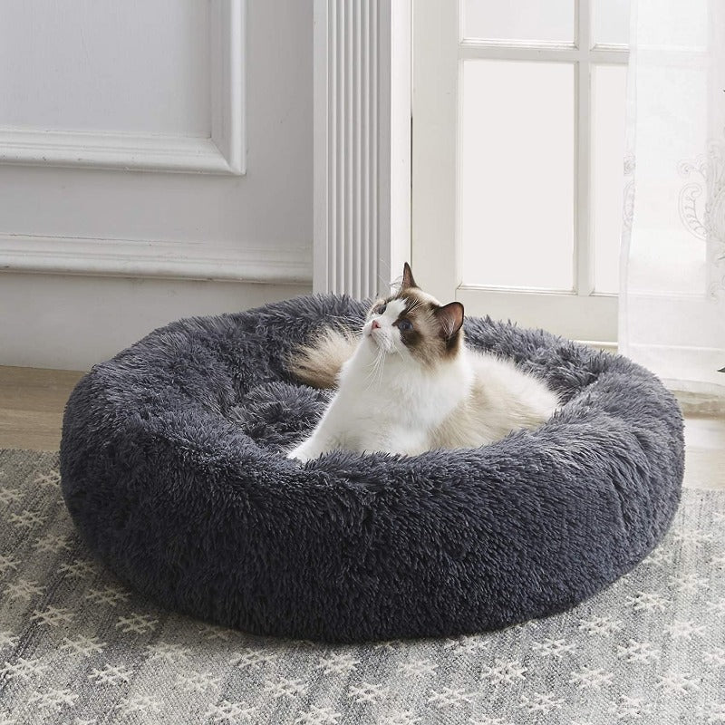 Rynx | PawNest Calming Donut Cat Bed | Round Plush Nest | Stress-Reducing & Cozy | Perfect for Cats & Small Dogs