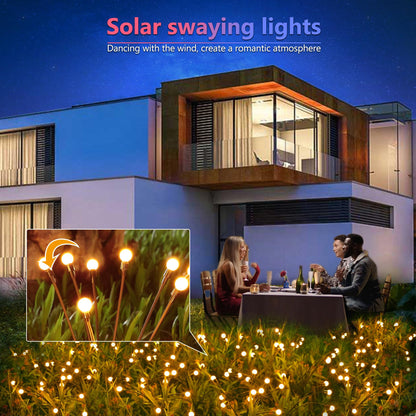 Rynx | Brizlabs Solar Light, 32 LED Waterproof Firework Path Lights, 2 Modes, Warm White, 4 Pack