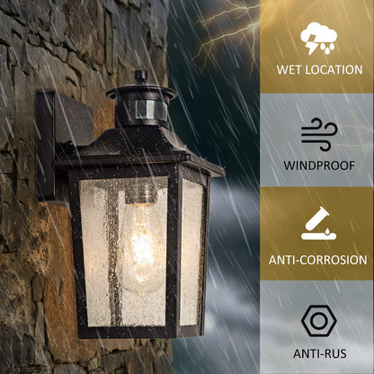 Rynx | Filiyano Motion Sensor Outdoor Wall Lamp - Black LED Waterproof Veranda Light for Terrace, Garage