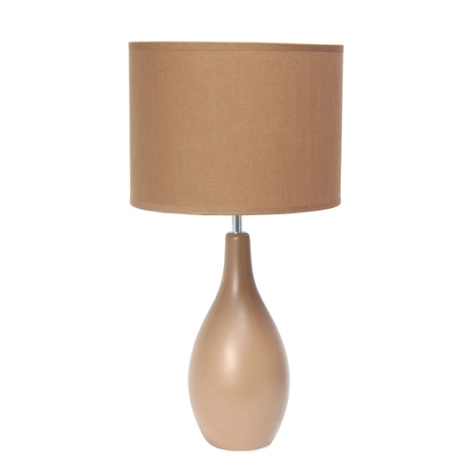 Rynx | Simple Designs Lt1152-Lbw Traditional Oblong Ceramic Table Lamp For Living Room, Bedroom, Study, Office, Hallway, Reading Nook, Light Brown