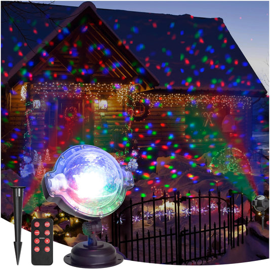 Rynx | Vanthylit Christmas Projector Light - Cooling Snowfall & Moving Points For Indoor/Outdoor Use