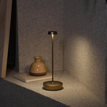 Rynx | Sikevht Wireless LED Table Lamp - Rechargeable, Dimmable, Portable, Metal - Titanium Finish