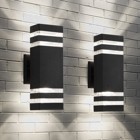 Rynx | Zsmaiku Modern Outdoor Wall Lamp 3000K Led, Waterproof Aluminum, 2-Pack Up/Down Lighting