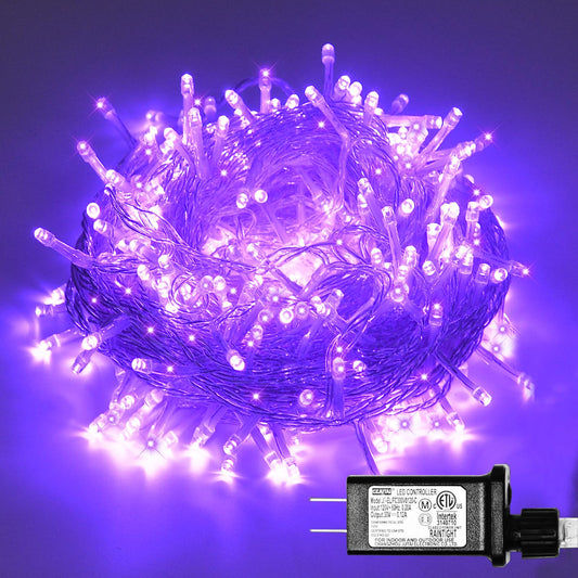 Rynx | Illuminew 300 Led Purple Outdoor Light String - Waterproof Halloween Decor, 108 Ft, 8 Modes