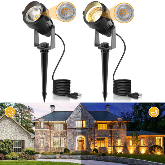 Rynx | L Lohas LED 5W Landscape Spotlight, 450Lm Dusk Till Dawn, IP66 Waterproof, 2 Pack, Soft