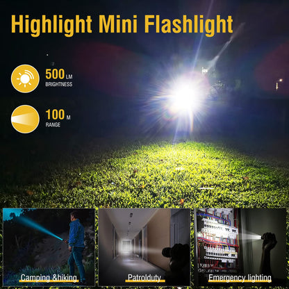 Rynx | Boruit V3 Mini Keychain Flashlight, 900Lm Usb-C Rechargeable, Waterproof, 12 Modes, Stainless Steel
